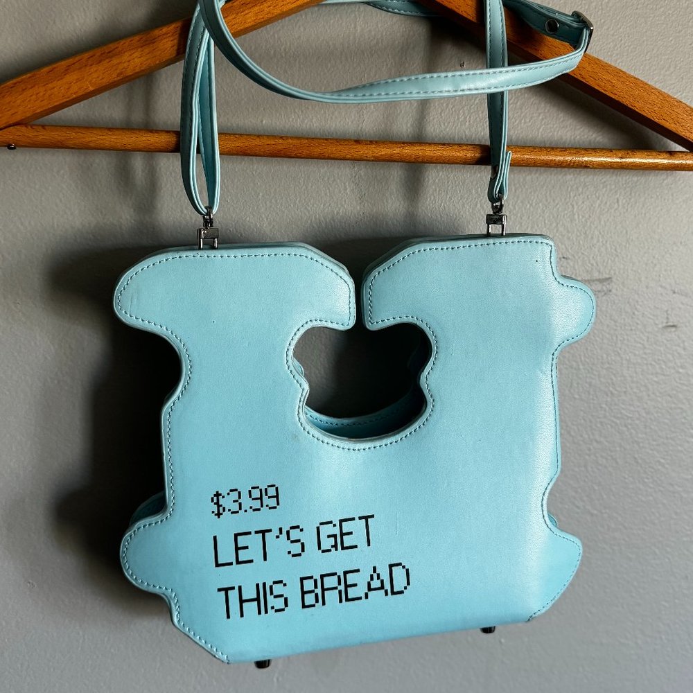 "Let's Get This Bread" Neon Blue Bread Clip Purse StudioCult